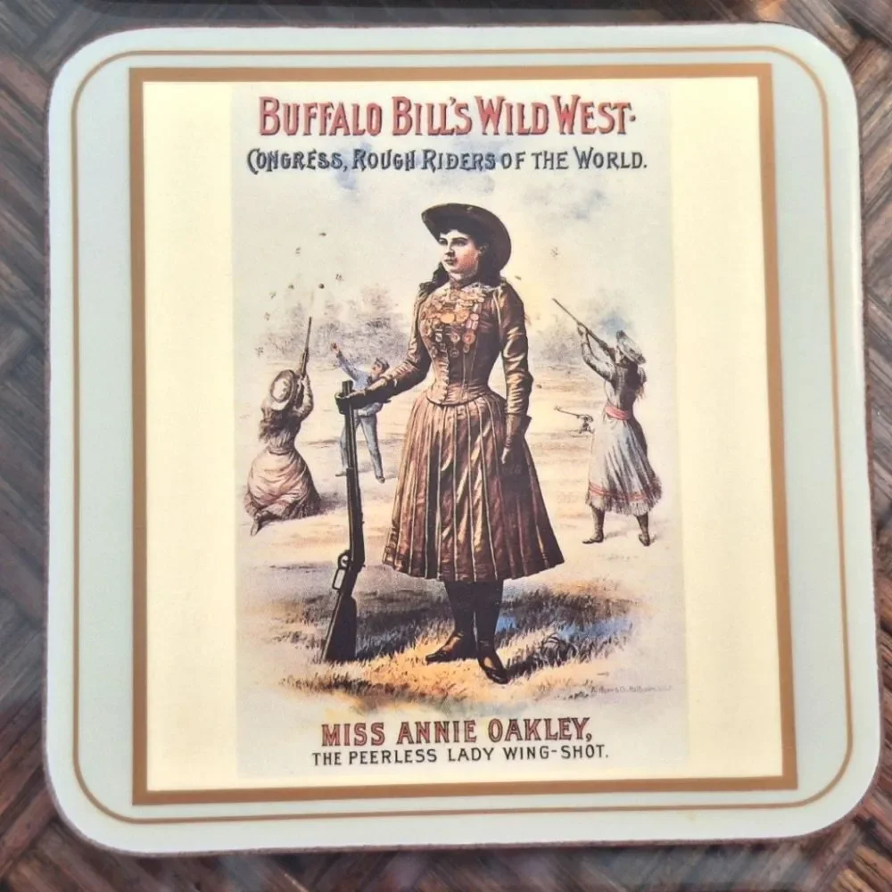 Vintage Pimpernel Coasters Buffalo Bill Wild West Made in England Six Boxed (6)